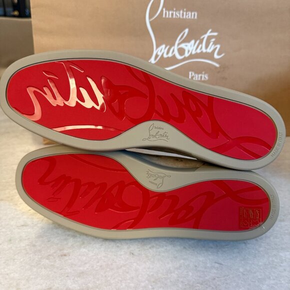 Christian Louboutin 3160934 Brown Suede Louis Jr. Spikes Orlato Sneaker, 45.5 46 - Picture 5 of 15